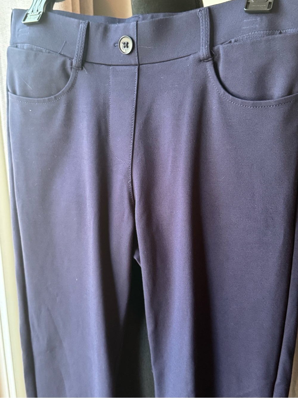 Betabrand Straight-Leg Ponte Pants in Navy - Picture 3 of 5